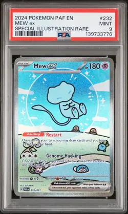 2024 POKEMON PAF EN-PALDEAN FATES SPECIAL ILLUSTRATION RARE #232 MEW EX PSA 9 - Image 1