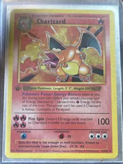 Charizard Base Set Holo Rare 4/102 Pokemon Card Wizards of the Coast 1999 - Image 1