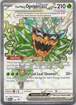 Teal Mask Ogerpon ex 166 Holo Ultra Rare Scarlet & Violet Promo Pokemon Holo NM - Image 1