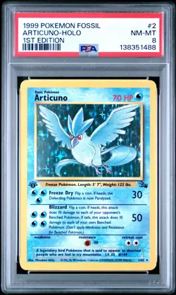 1999 POKEMON FOSSIL 1ST EDITION #2 ARTICUNO-HOLO PSA 8 #2 - Image 1