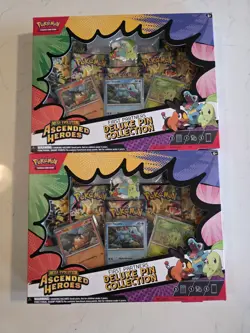 Pokemon Mega Evolution—Ascended Heroes Deluxe Pin Collection lot of 2 New/Sealed - Image 1