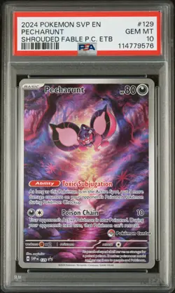 2024 POKEMON SVP BLACK STAR PROMO #129 PECHARUNT SHROUDED FABLE PC ETB PSA 10 - Image 1