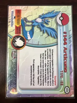 1999 Pokemon, Topps Chrome, #144 Articuno, Foil, Red Logo #ML - Image 2