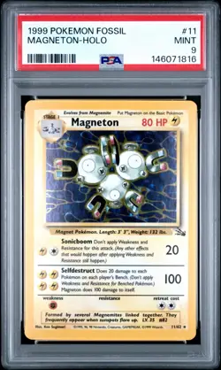 1999 Pokemon Fossil - Magneton 11/62 - Holo - PSA Graded: 9 - Image 1