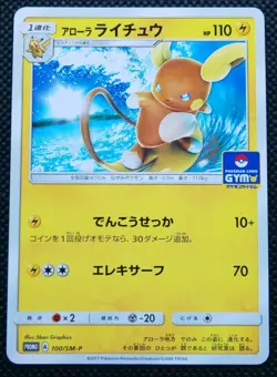 Alola Raichu Pokemon Card Gym Promo No.100/SM-P Rare Nintendo From Japan F/S - Image 1