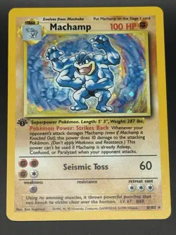 Machamp 8/102 1st Edition Base Set Holo Deck Exclusive Pokemon Card - Image 1