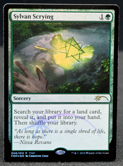 MTG Sylvan Scrying - Foil FNM 2016, FNM Promos, Moderately Played, English - Image 1