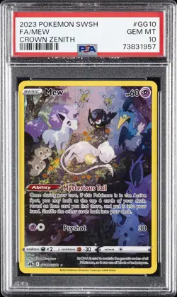 2023 POKEMON SWORD & SHIELD CROWN ZENITH #GG10 FULL ART/MEW PSA 10 - Image 1