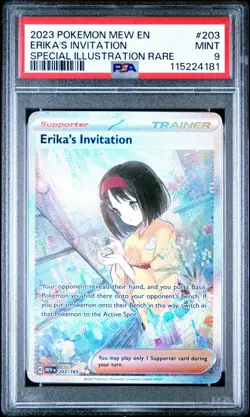 Pokemon TCG Erika's Invitation 203/165 SIR Scarlet & Violet 151 PSA 10 - Image 1