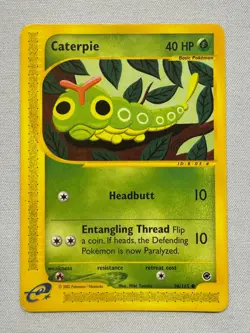 Caterpie 96/165 Common Expedition Base Set Pokemon Heavily Played - Image 1