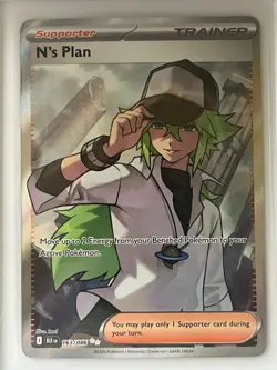 N's Plan 163/086 Ultra Rare Black Bolt Pokemon Holo Near Mint - Image 1