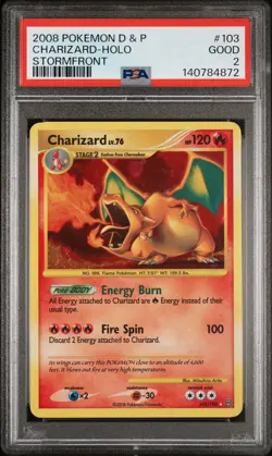 2008 POKEMON DIAMOND & PEARL STORMFRONT #103 CHARIZARD-HOLO PSA 2 - Image 1