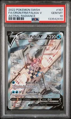 PSA 10 Origin Forme Palkia V #167 Pokemon Astral Radiance - Image 1