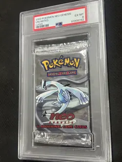 Pokemon WOTC Neo Genesis Unlimited Booster Pack Sealed Lugia PSA Graded 6 - Image 2