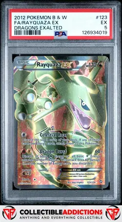 2012 Pokemon Black & White Dragons Exalted #123 Rayquaza Ex PSA 5 - Image 1