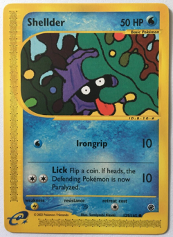 POKEMON SHELLDER 129/165 EXPEDITION BASE SET COMMON NEAR MINT - Image 1