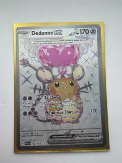 Pokemon Dedenne EX TCG Full Art Ultra Rare Holo Card 239/193 Paldea Evolved - Image 2