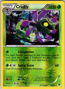 Cradily 4/101 Plasma Blast Pokemon TCG LP Reverse Holo - Image 1