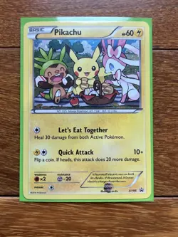 Pokemon Pikachu (XY95 Black Star Promo Holo Rare)-Let’s Eat Together 2016-Great - Image 1