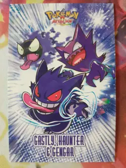 Gastly,Haunter & Gengar Database Attacks Kanto Cracked Holo NOT Official Pokemon - Image 1