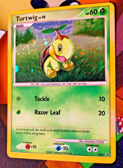 Pokemon TCG Turtwig DP Black Star Promotional DP01 Holo Promo MP Nice SWIRL - Image 1