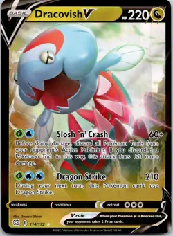 Dracovish V 114/172 Holo Brilliant Stars Pokemon Near Mint - Image 1