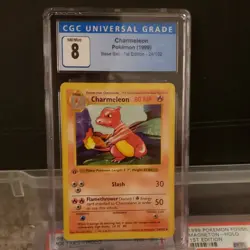 Pokemon Charmeleon Base Set 1st Edition 24/102 Uncommon Regular 1999 CGC 8 - Image 1
