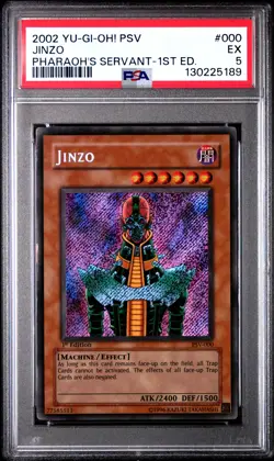 2002 YU-GI-OH! PSV-PHARAOH'S SERVANT 1ST ED #000 JINZO PSA 5 - Image 1