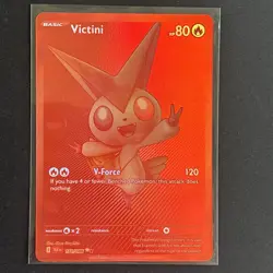 Red Victini 171/086 SV: Black Bolt Holo Red Black White Rare Pokemon Card Mint! - Image 2