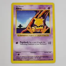 Abra Shadowless Non Holo Pokemon TCG 1999 Vintage # 43/102 VLP/NM Card - Image 1