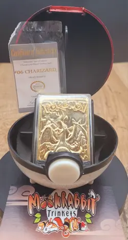 Pokemon 23K Gold Plated Trading Card Charizard Burger King With COA 1999 - Image 2