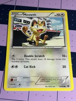 Pokemon TCG Meowth 80/99 Black & White Next Destinies Regular Common Card - Image 1
