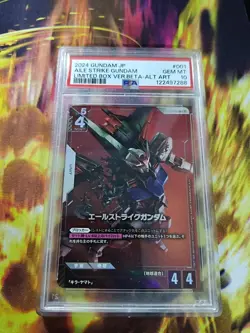 PSA10 Bandai Gundam Card Game Aile Strike Gundam ST04-001 LR+ Japanese Parallel - Image 1