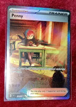 Penny 252/198 Special Illustration Rare Scarlet & Violet base SIR Pokemon Card - Image 1