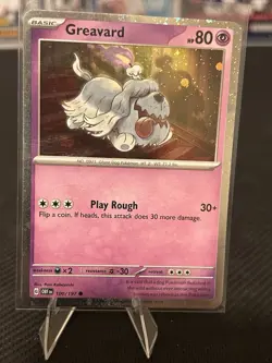 POKEMON GREAVARD 100/197 COMMON COSMOS HOLOFOIL OBSIDIAN FLAMES NM CARD - Image 1
