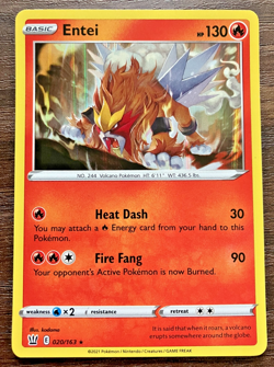 HOLO Entei 020/163 - 2021 Pokemon Battle Styles Rare Card - CLEAN NM - Image 1