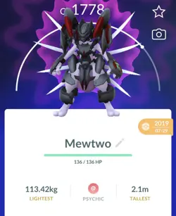 Pokemon Go PTC Acc, Guaranteed Lucky Armor Mewtwo - Image 1
