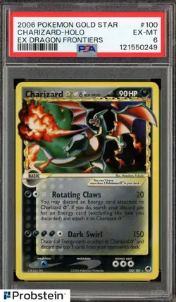 2006 Pokemon Gold Star Ex Dragon Frontiners #100 Charizard Holo PSA 6 EX-MT - Image 1