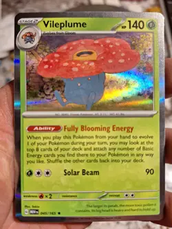 Pokemon TCG Vileplume Scarlet & Violet - 151 045/165 Holo Rare NM. Pk01 - Image 1