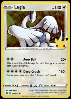 Lugia 022/025 Celebrations Rare NM Pokemon 2021 - Image 1