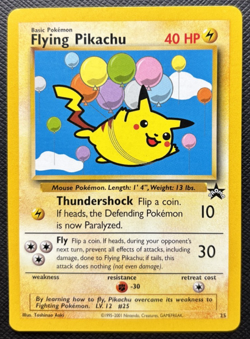 Flying Pikachu Black Star Promo 25 Pokemon League LP/NM 2001 - Image 1