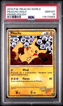 [PSA 10] Pikachu Holo 2010 World Promo Holo Exclusive Polish POKEMON - Image 1