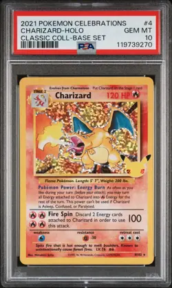 [PSA 10] Charizard 4/102 Celebrations Classic Collection Holo Rare POKEMON - Image 1
