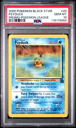 [PSA 10] Psyduck 20 Black Star Promo Pokemon League POKEMON - Image 1