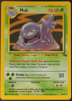 Pokemon - Muk Holo - 13/62 - Fossil - VINTAGE 1999 RARE Card - LP+ - Image 1