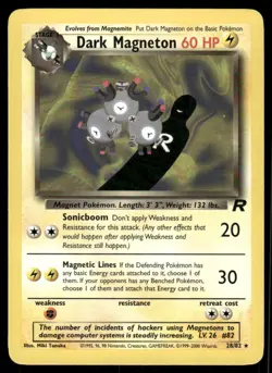 Pokemon Cards Dark Magneton 28/82 Team Rocket WOTC Rare NM - Image 1