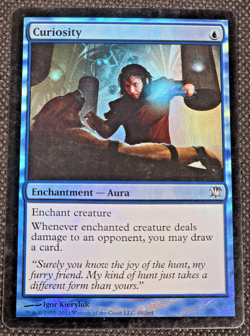 Curiosity FOIL Innistrad Blue Uncommon MAGIC GATHERING CARD MP/LP -- L34 - Image 1