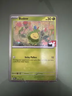 Budew 004/131 Cosmos Holo Pokemon Play! Prize Pack Series 7 Play Stamp - Image 1