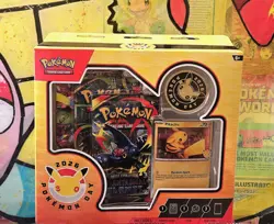 Pokemon Day 2026 Collection Mega Evolution Phantasmal Flame Pikachu Promo & Coin - Image 1