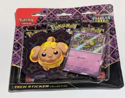 Pokemon Paldean Fates Tech Sticker Collection 3 Booster Packs Fidough - Image 1